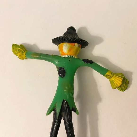 Vintage Bendable Bendy Rubber Halloween  Scarecrow Figure 5 Inch Tall Toy - Picture 6 of 10